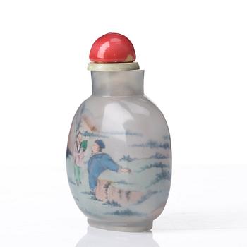 A inside painted snuff bottle with stopper, China, circa 1900.