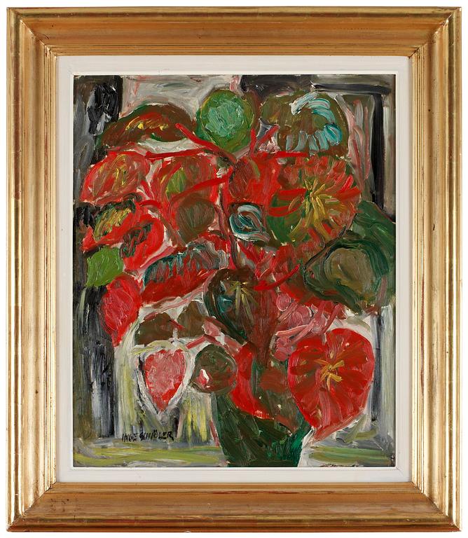 INGE SCHIÖLER, olja på pannå, sign.