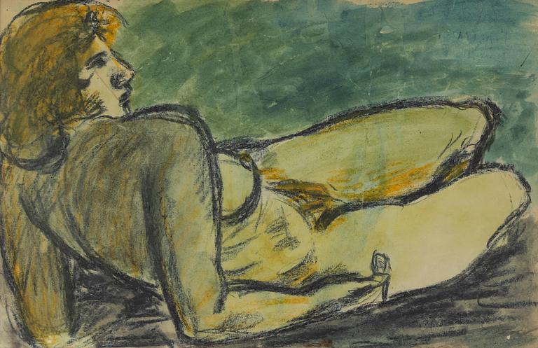 Sven X:et Erixson, mixed media on paper, signed.