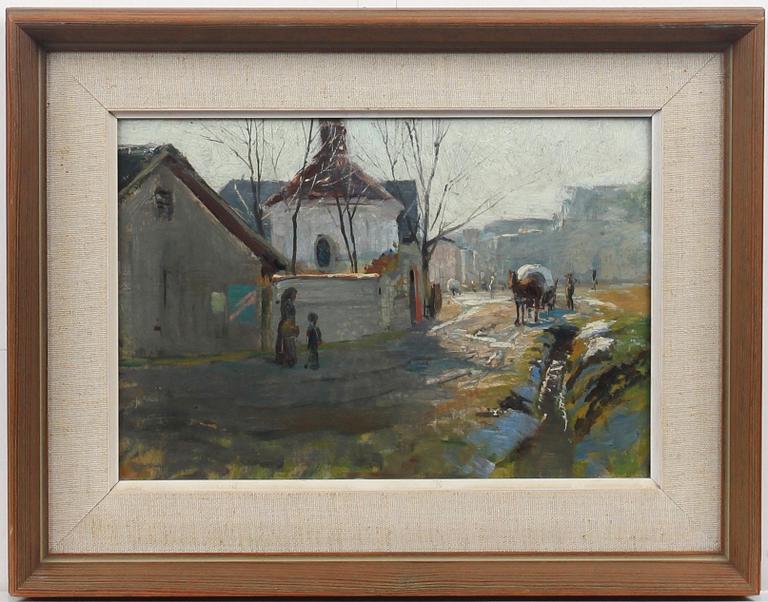 ERIK SÄÄF, tillskriven, olja på pannå, intygad a tergo.