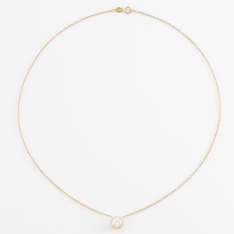 Collier 18K guld med briljantslipade diamanter.