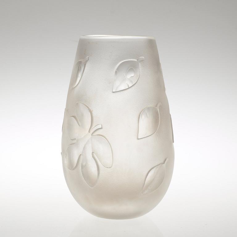 A Sven Palmqvist cut and blasted 'Florida' glass vase, Orrefors 1930's-40's.