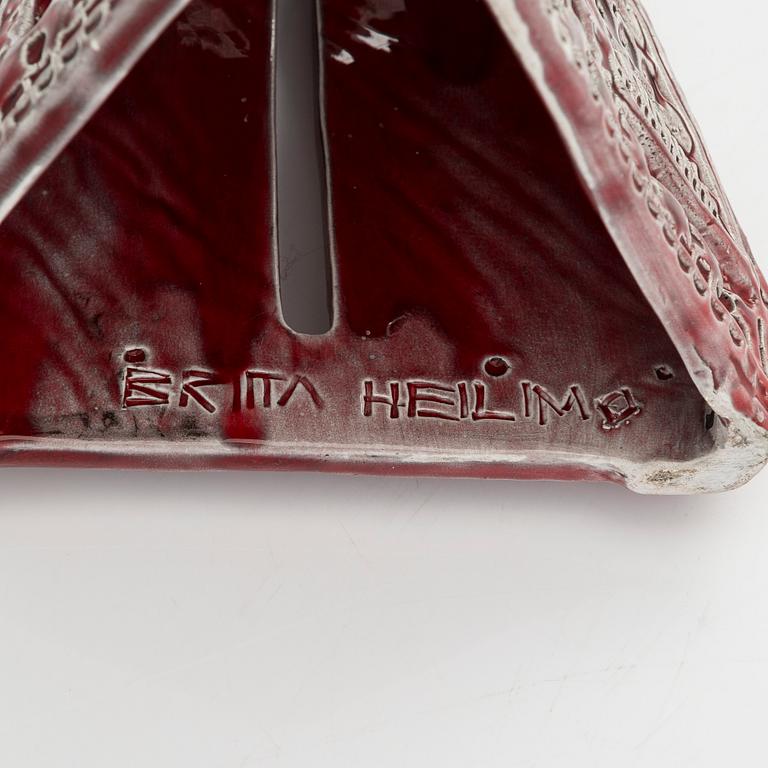 Brita Heilimo, a ceramic lantern signed Brita Heilimo.