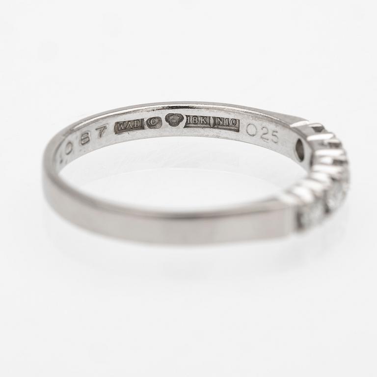 18K white gold half eternity ring with diamonds, Wadring Karlskrona, 1987.
