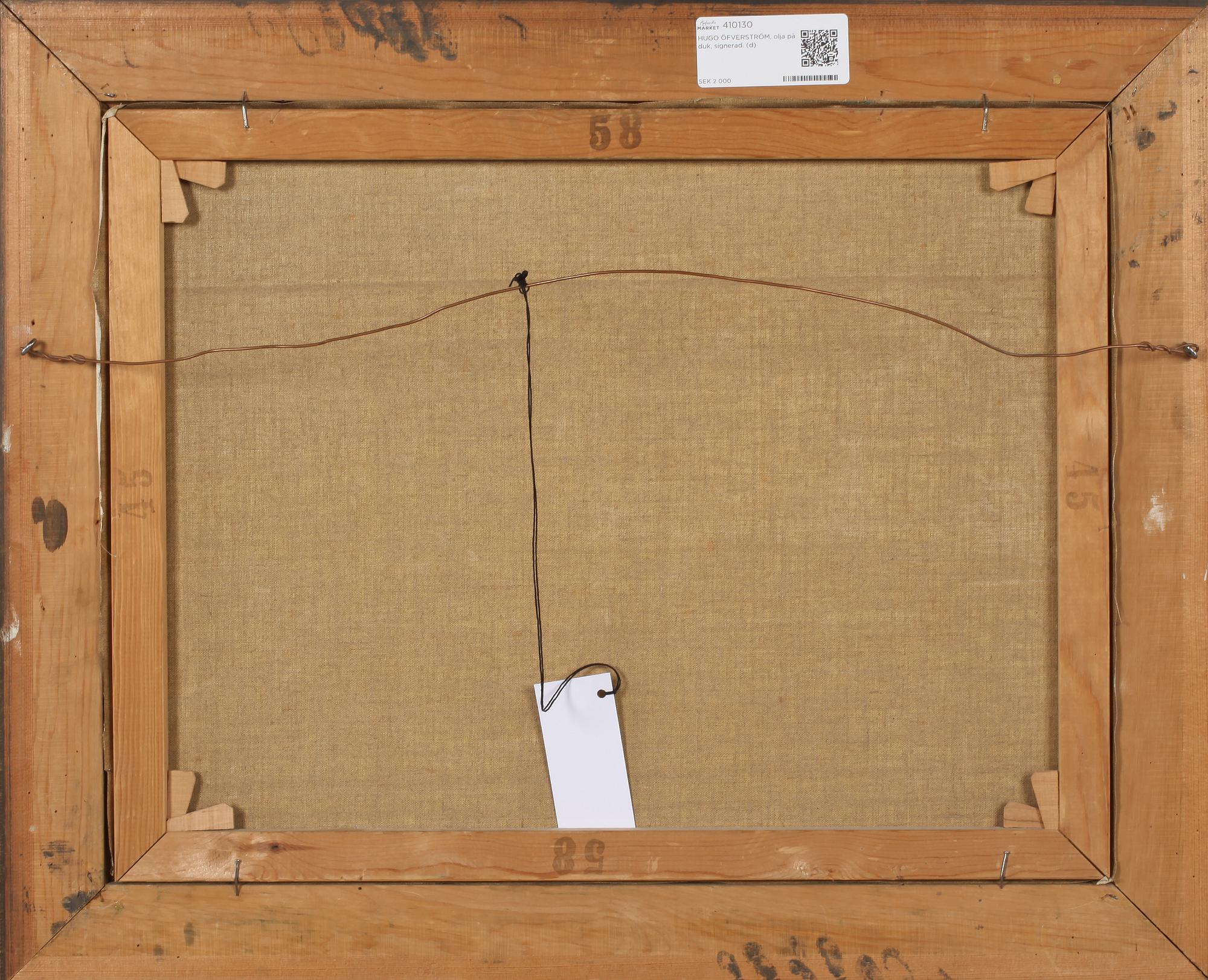 HUGO ÖFVERSTRÖM, olja på duk, signerad.