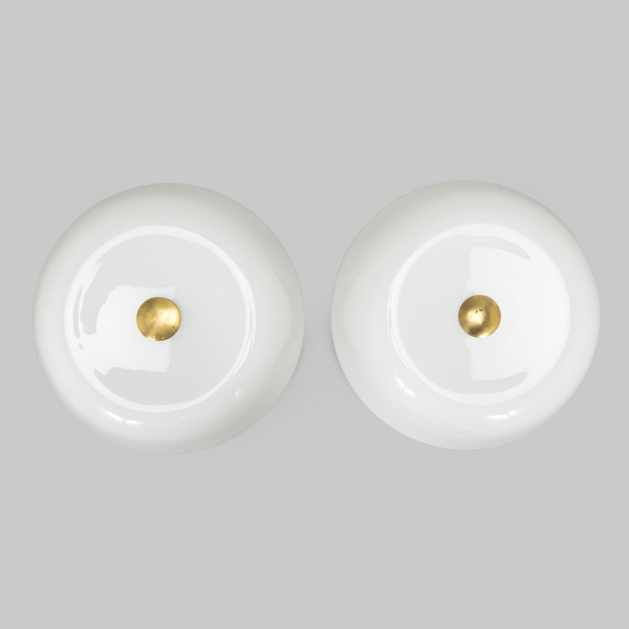 Lisa Johansson-Pape, A set of two mid-20th century ceiling lights, model 1116, Orno, Finland.