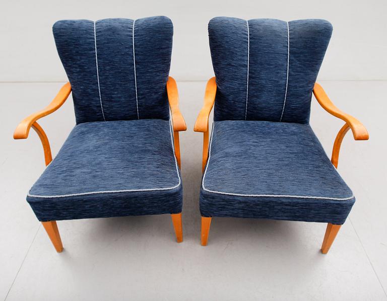 FÅTÖLJER, 1 par, 1900-talets mitt.