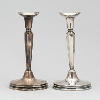 LJUSSTAKAR, ett par, silver, MGAB, Uppsala, 1958.