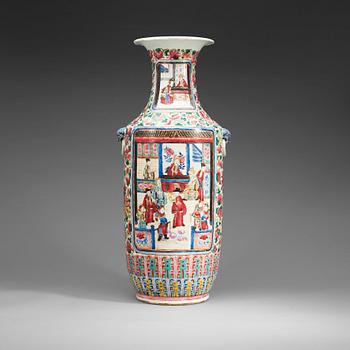 A famille rose vase, late 19th Century.