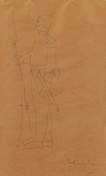 ERNST JOSEPHSON, teckning i blyerts. Sign.