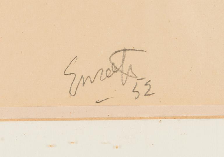 Erik Enroth, red chalk on paper, signed and dated -52.