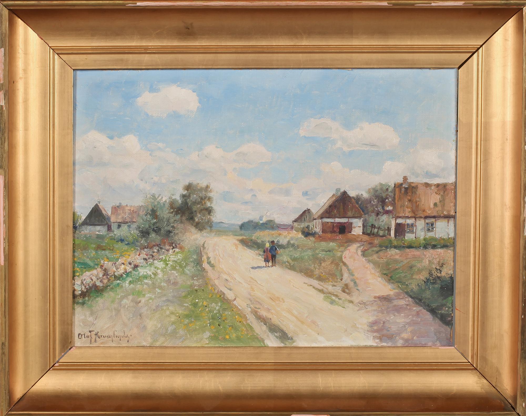 OLOF KRUMLINDE, olja på pannå, signerad.