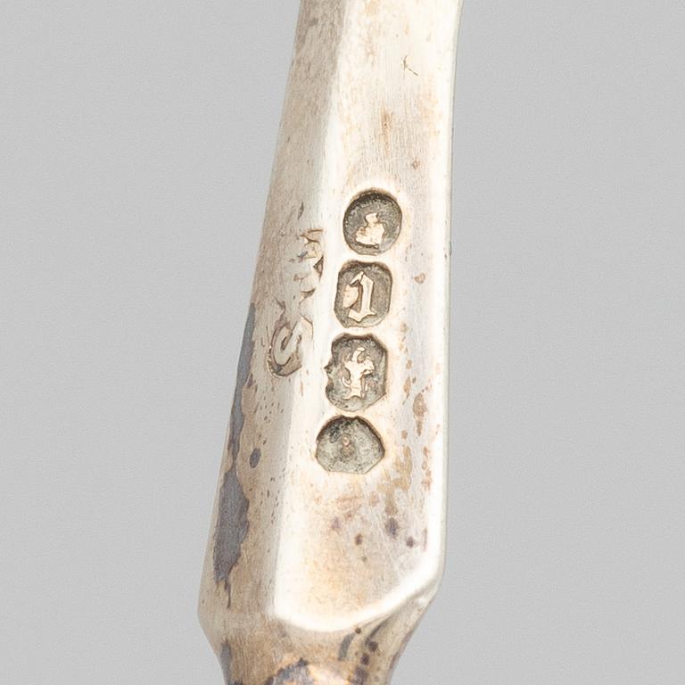 Bestick, 12 st, silver, London, England, 1858.