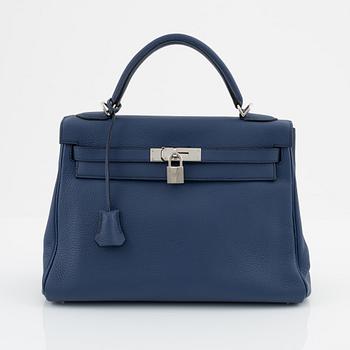 Hermès, a Navy blue Clemence 'Kelly 32', 2006.