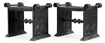 584. A pair of Folke Bensow cast iron stools, model 'Taburett Nr 1', Näfveqvarn, Sweden circa 1925.