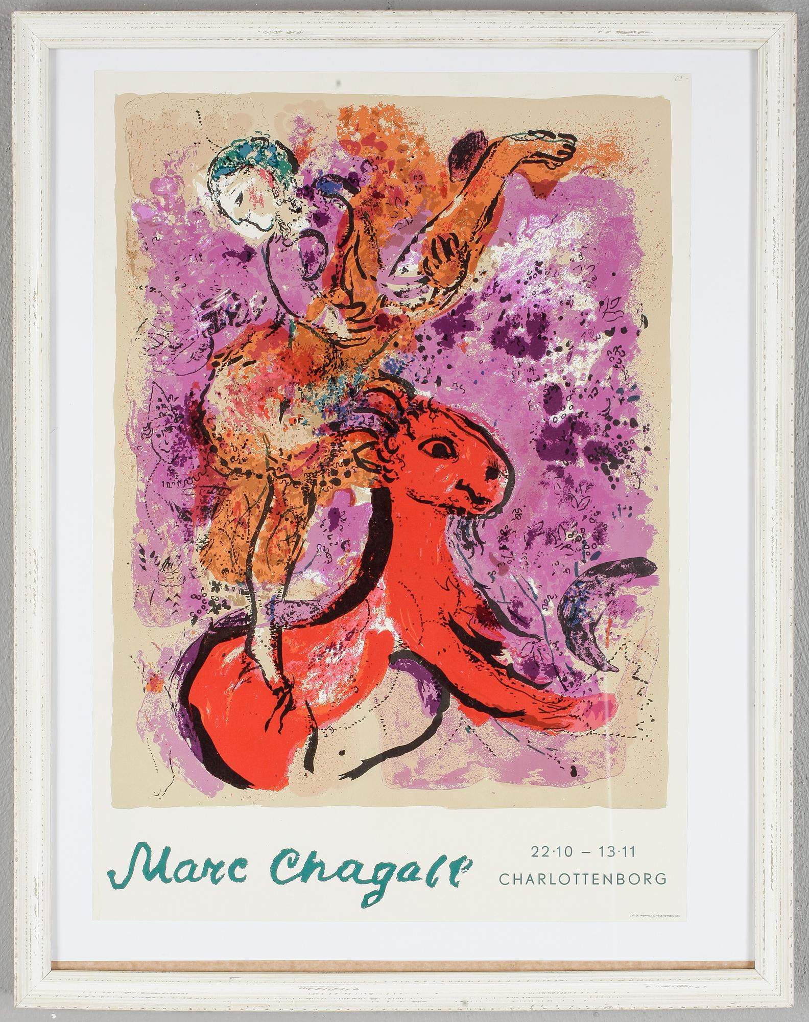 MARC CHAGALL, efter, utställningsaffisch, 1985.