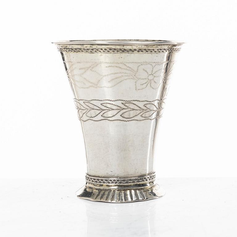 A Swedish silver beaker, mark of Johan Leffler, Falun 1777.