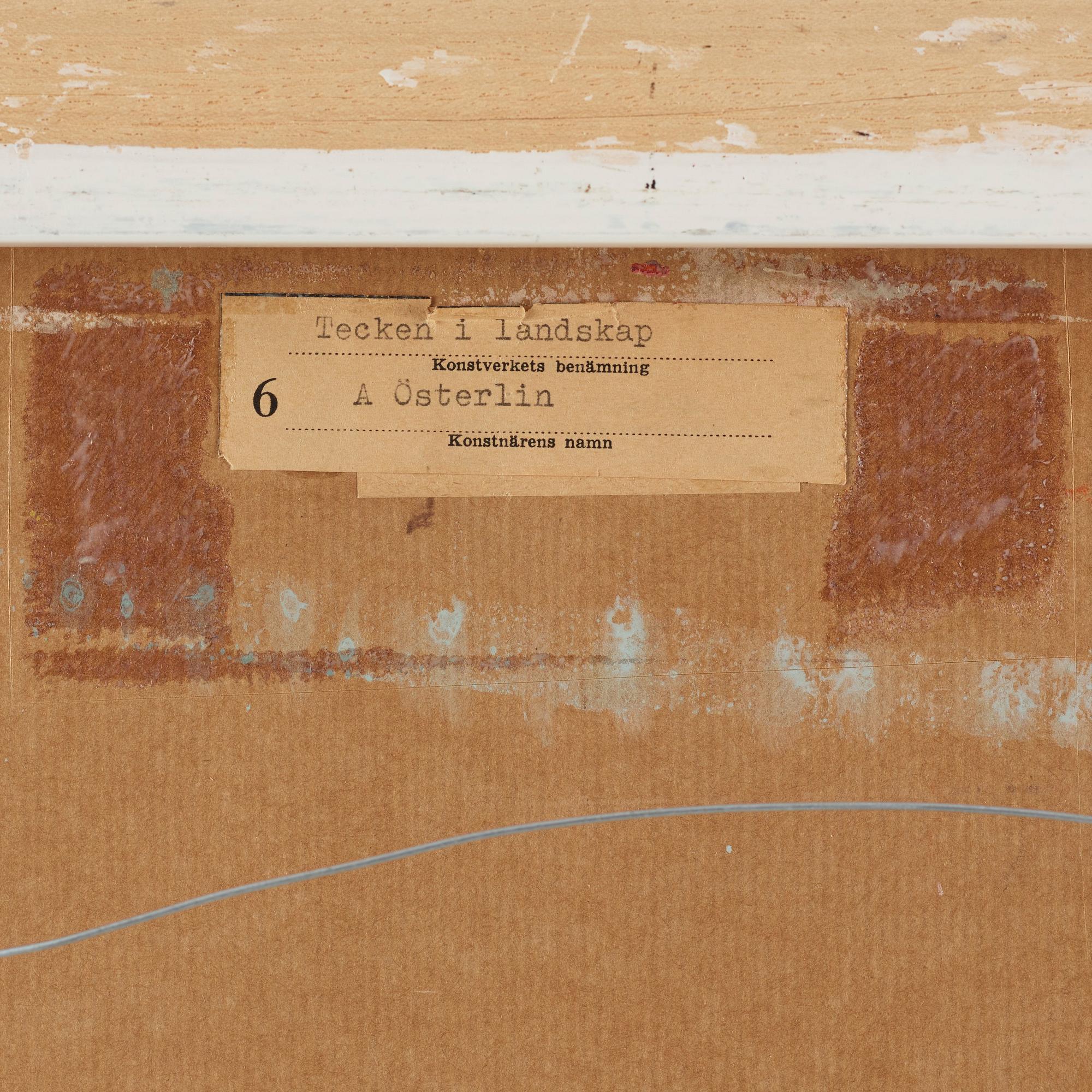 ANDERS ÖSTERLIN, oil on paper panel, signed and dated 1954.