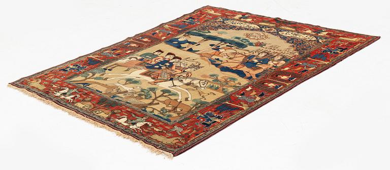 A pictorial Kashan 'Mohtasham' rug, 197 x 143 cm.