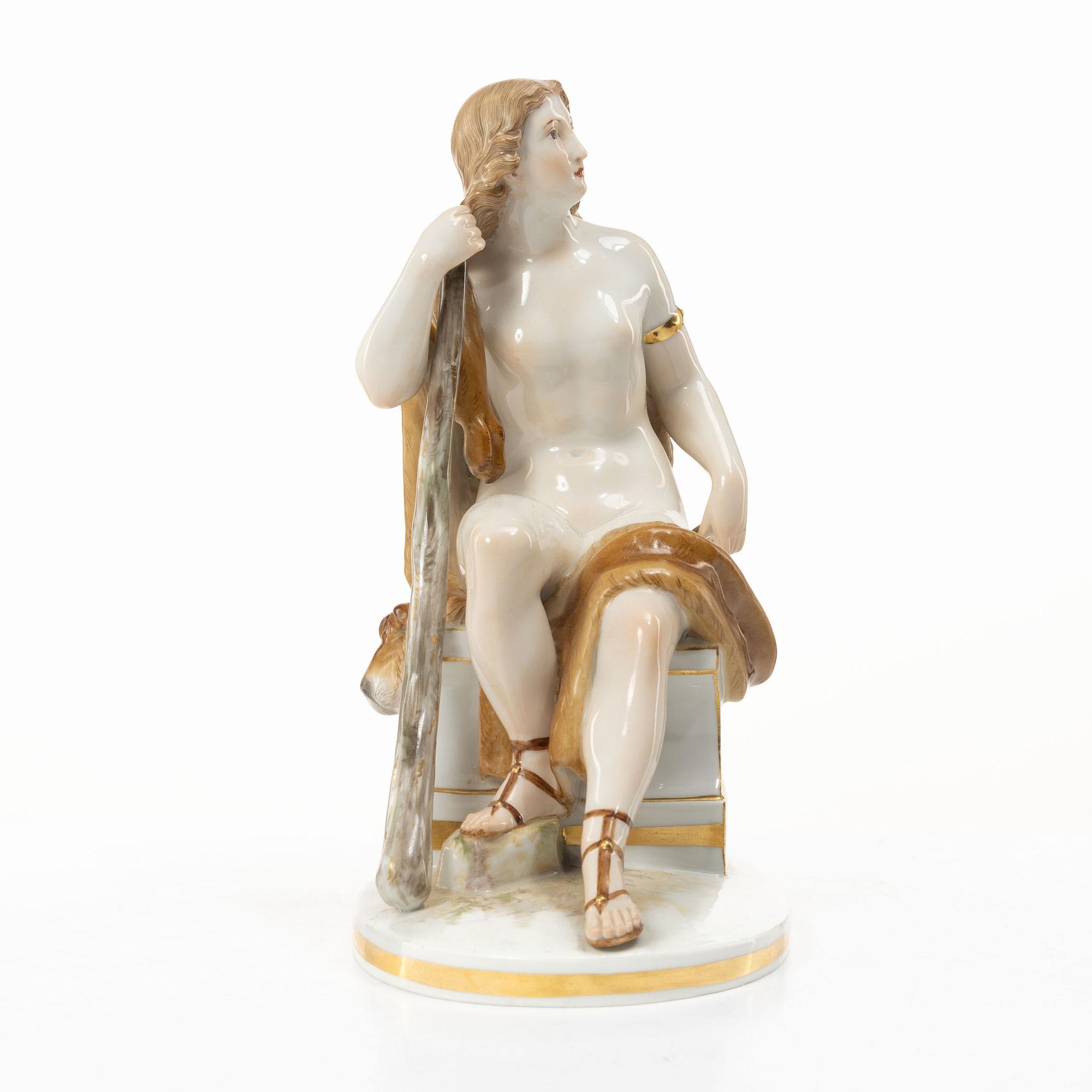 Meissen, Figurin, porslin, "Omphale", Ludwig Schwanthaler, Meissen, Tyskland, omkring 1900.