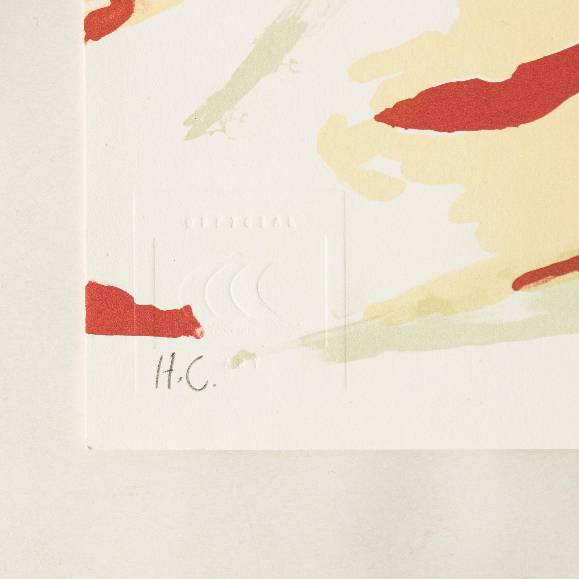 Portfolio, with 5 lithographs, “5th IAAF World Championships in Athletics Göteborg 1995”.