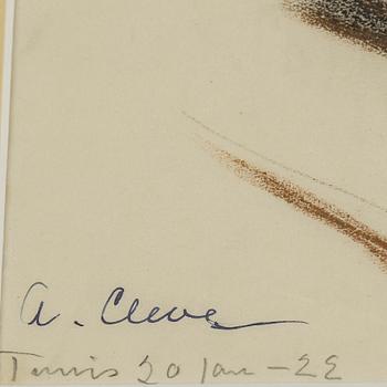 AGNES CLEVE, pastel, signed and dated Tunis -22.