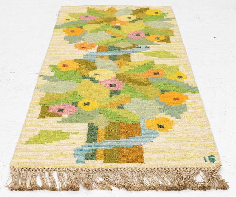 Ingegerd Silow, Wall hanging, röllakan, “Paradisäpple”, signed IS, approximately 170 x 70 cm.