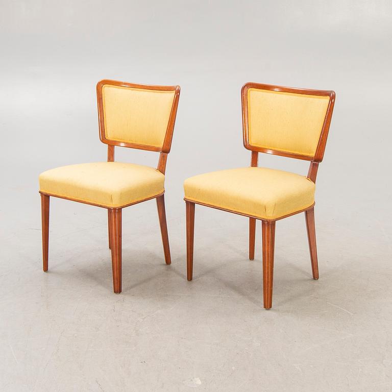 A set of ten Swedish modern 1950s mahogany chairs.