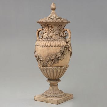 A Swedish Höganäs 1860's stoneware garden urn by Ferdinand Ring.