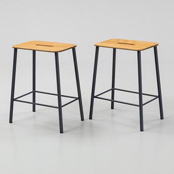Toke Lauridsen, a pair of oak 'Adam Stool' stools, Frama, Denmark.