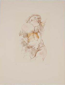 HANS BELLMER, färgetsning, signerad med blyerts och numrerad E.A.
