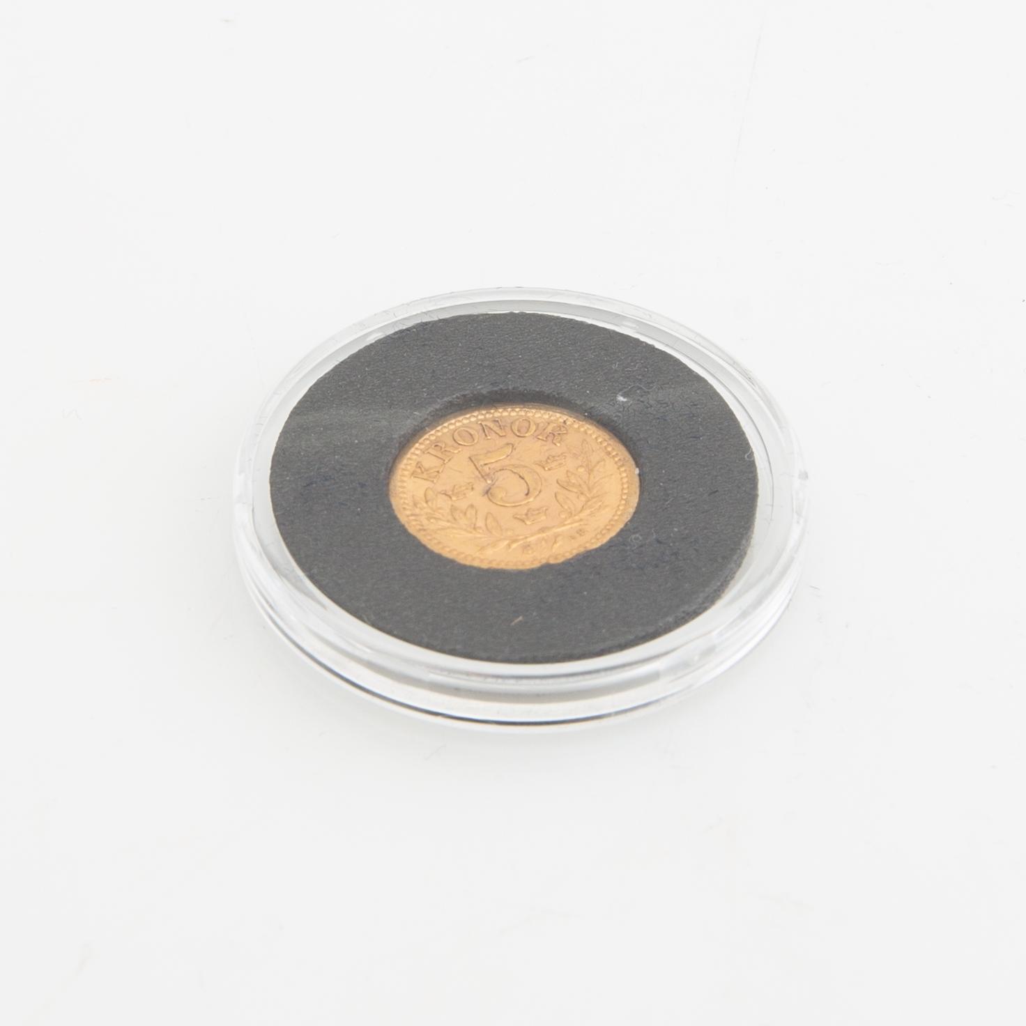 Guldmynt Sverige, Oscar II 5 kr, 1901.