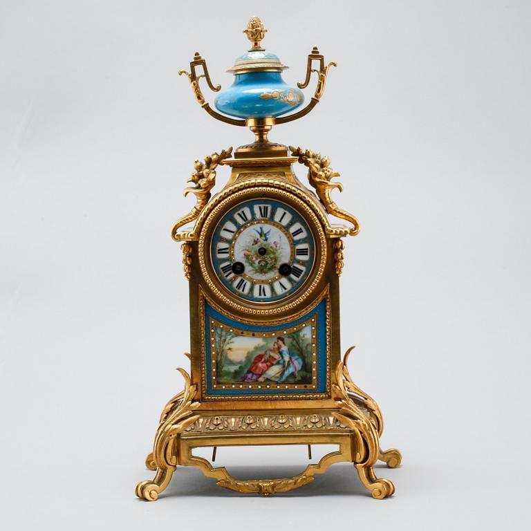 A 19th century mantle piece clock in Louis XVI-style.