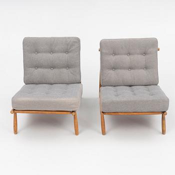 Alf Svensson, a pair of "Domus" lounge chairs, Dux, Sweden, 1950's.