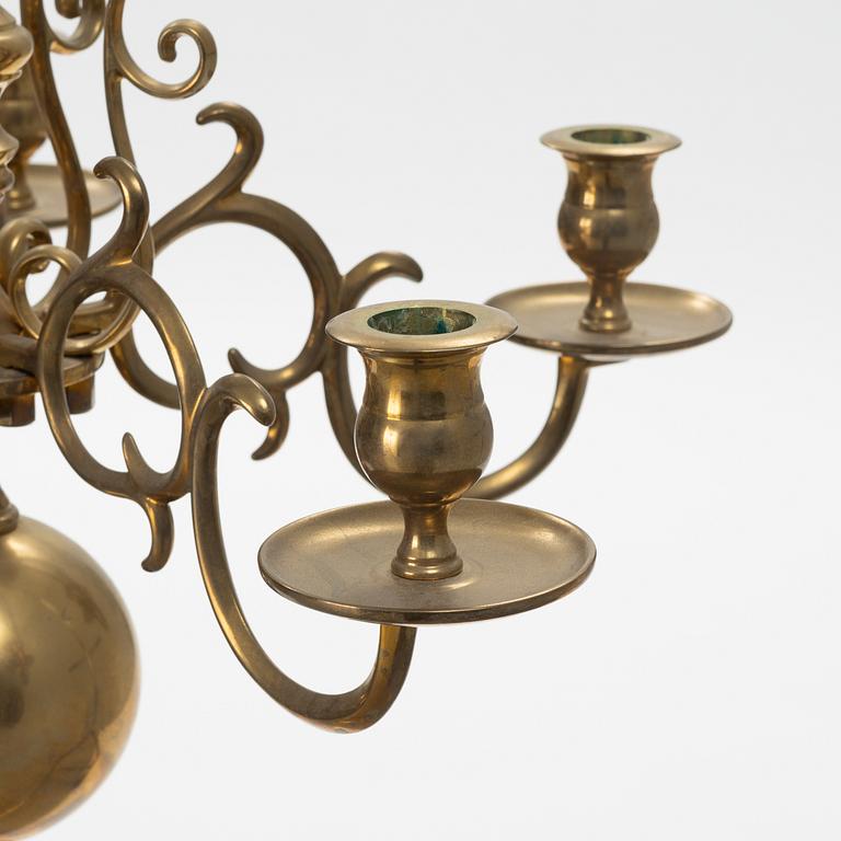 Ljuskrona, barockstil, mässing, modell no 205, Skultuna, 2002.