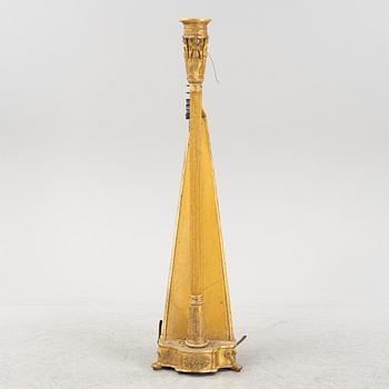 A pedal harp by Jacob & James Erat, London, No 1610, probably made between 1825-1830.