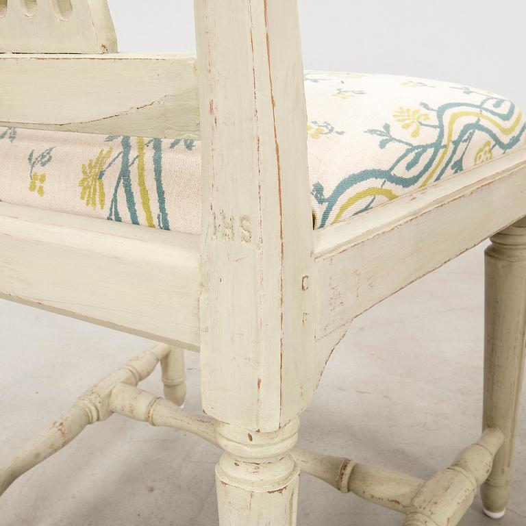 Chairs 7 pcs Gustavian Stockholm works signed Johan Hammarström (master in Stockholm 1794-1812).