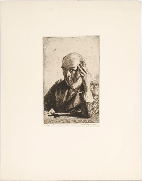 HARALD SALLBERG, torrnål, signerad med blyerts, daterad 1933.