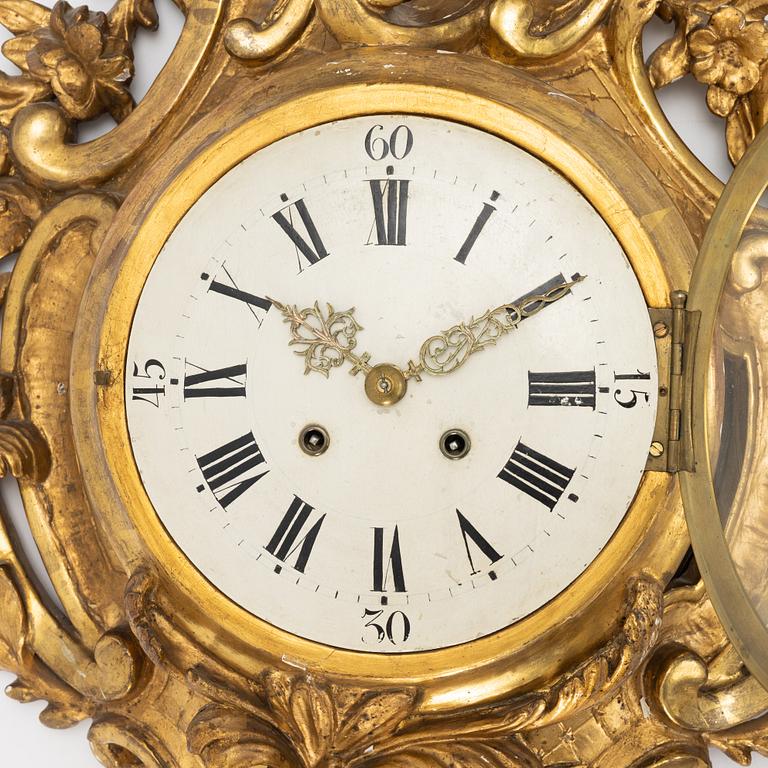 Wall clock, Rococo, 18th century.