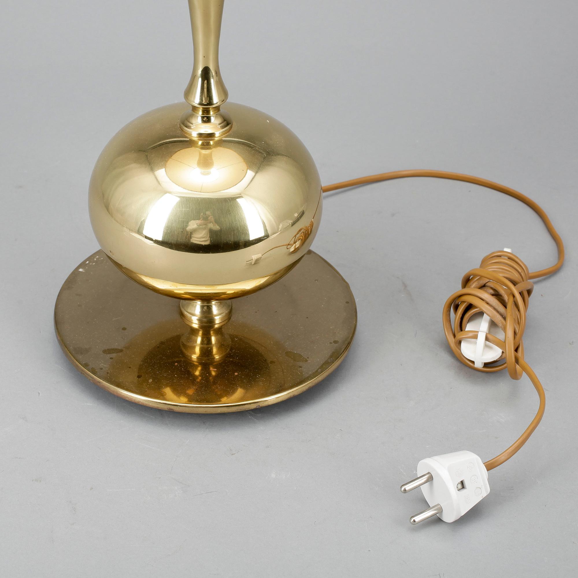 BORDSLAMPA, mässing, 1960/70-tal.