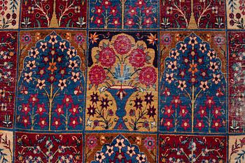 A carpet, an antique/a semi-antique Yezd, ca 557-562 x 366,5-370,5 cm.