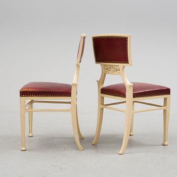 Ferdinand Boberg, A set of six Ferdinand Boberg Art Nouveau chairs, Sweden, circa 1900.