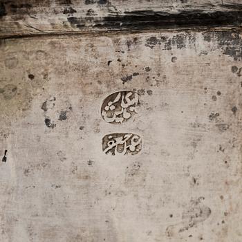 A Persian silver tea caddy, first half of the 20th century.
