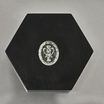 Guldsmedsaktiebolaget (GAB), four silver and bakelite salt-cellars, design by Eric Pihlgren, Stockholm, Sweden 1938.