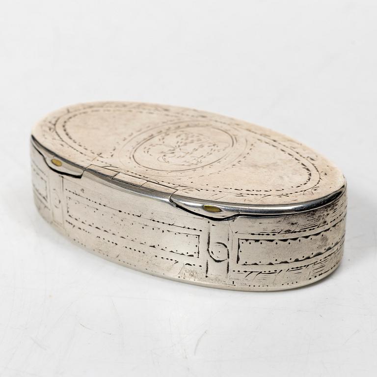 Box, silver, Erik Sorssell, Stockholm 1794.