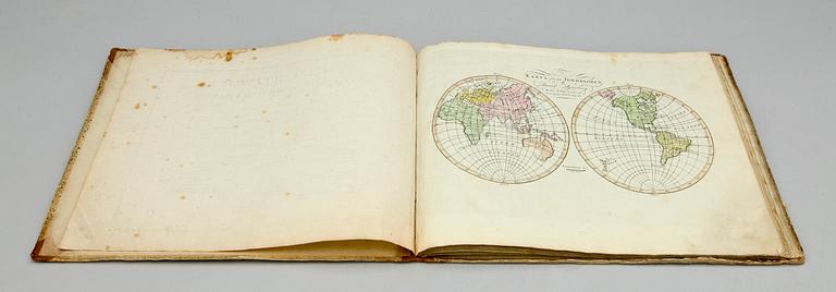 BOK, Atlas Juvenilis eller samling af geografiska kartor til ungdomens tjenst. Utg. Daniel Djurberg. Stockholm 1815.