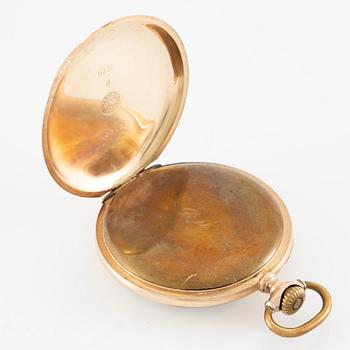 Zenith, Pocket watch, 14K gold with a chain in double, 51 mm.