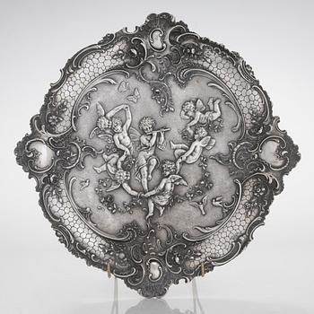 A Polish footed silver dish, Krakow, Poland 1931-63.