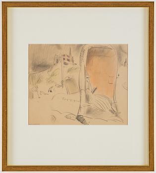 Isaac Grünewald, Woman reading in a beach hut.