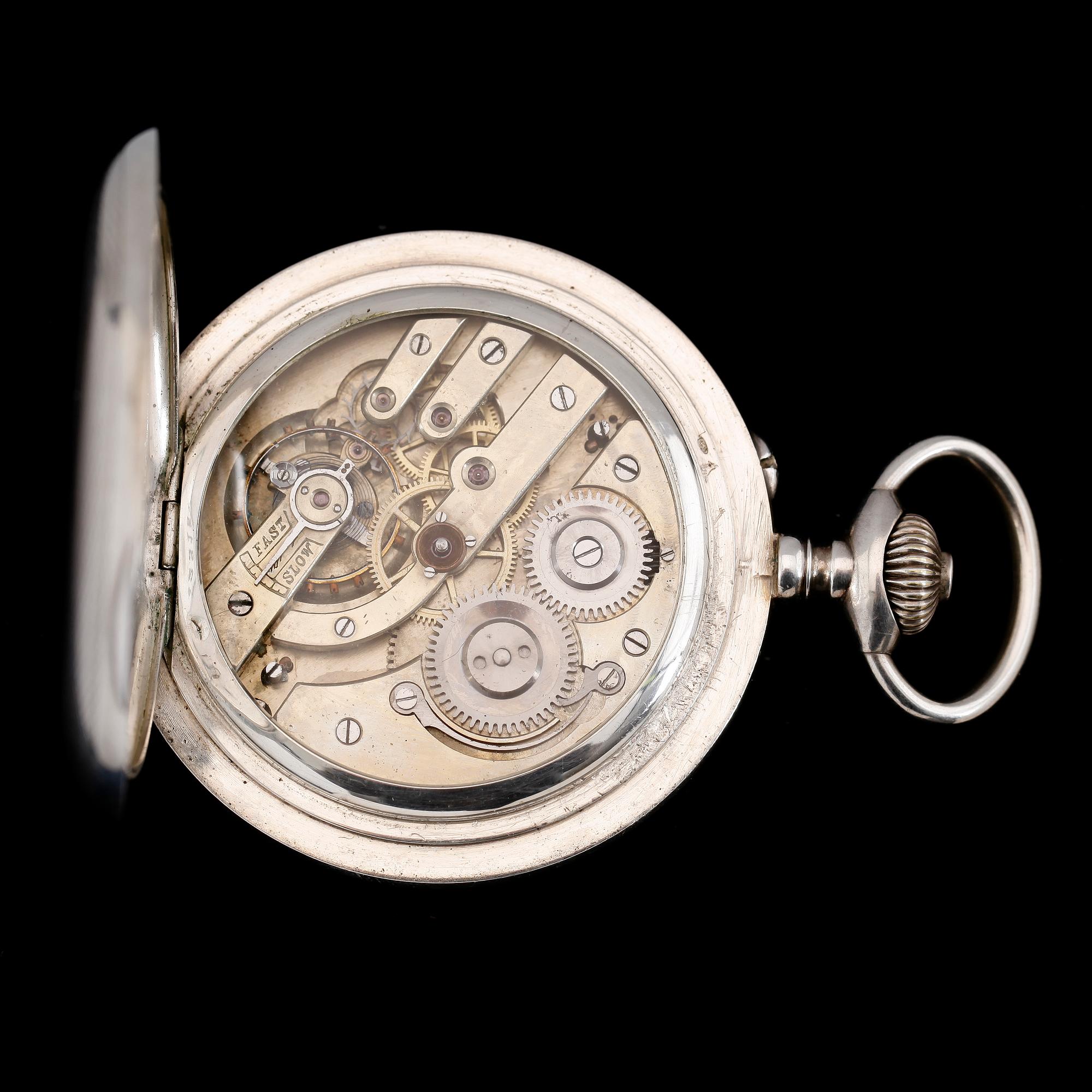 FICKUR, silver, savonett, urtavla märkt Georges Ducommun Le Locle, 1900-talets första hälft.
